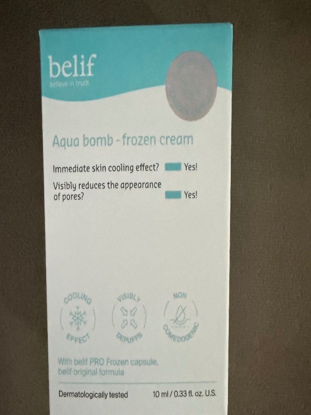 belif Aqua Bomb Frozen Cream (10 ml mini)